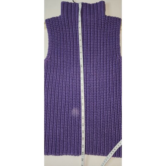 Linda Allard Ellen Tracy Purple Sleeveless Knit Mock Neck Sweater Size M - Picture 4 of 6